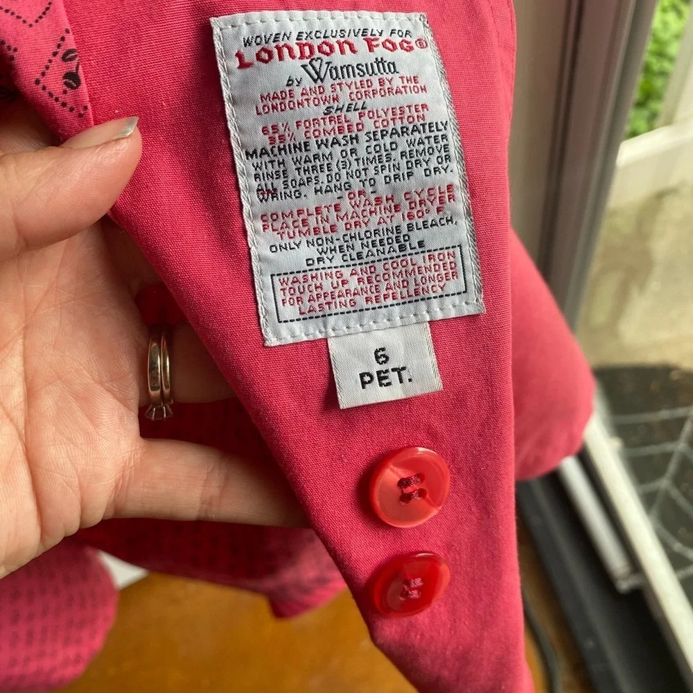 Raspberry Women's London Fog Wamsutta Classic Over Coat Sz 6P - Picture 5 of 6